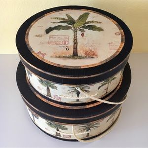 Palm Tree Storage/ Hat Boxes (2) 🌴
